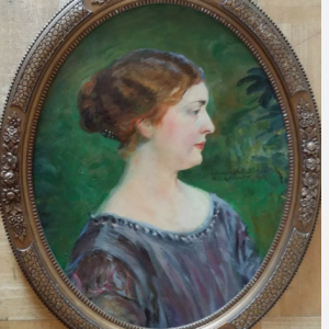 Ks145 Obraz, Oryginał, Leonard Winterowski, Portret Damy, 1919r.