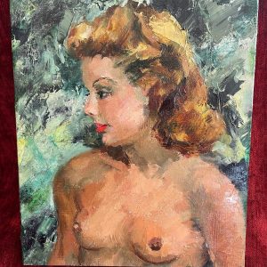 Ks433 Obraz, Oryginał, Igor Talwiński (1907 - 1983), Akt Kobiecy, Ciekawość