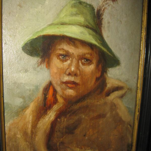 Ks809 Obraz, Anton Carl Baworowski (1853 - 1927), Mała dziewczynka w tradycyjnym stroju