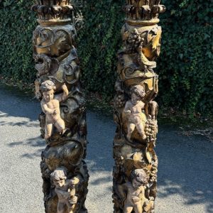 S1214 Para barokowych kolumn z puttami, XVII w.