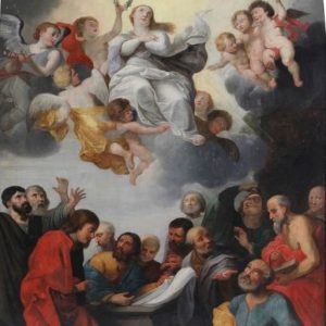 S1075 Wniebowzięcie Dziewicy, Duży olej na drewnie, XVII w.