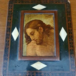 S2435 Mały obraz na drewnie, XX w.