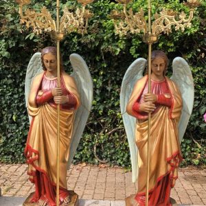 S1044 Para kandelabrów w kształcie aniołów, XIX w.