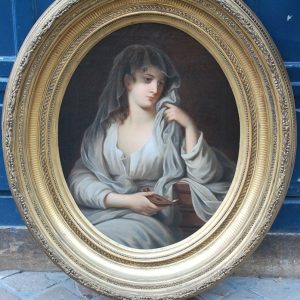 S2436 Portret westalki, Olej na płótnie, XIX w.