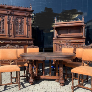 S2592 Gotycki zestaw do jadalni, XIX w.