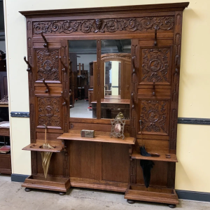 S2803 Neorenesansowy wieszak na ubrania z lustrem, XIX w.