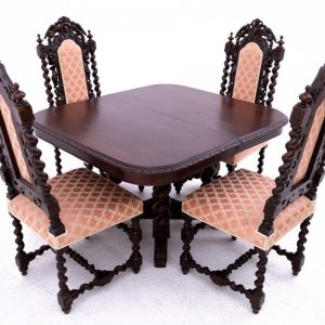 S2865 Renesansowy stół + krzesła, XIX w.