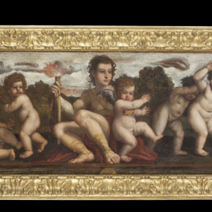 S3021 Alegoria z bawiącymi się puttami, Olej na płótnie, XVII w.