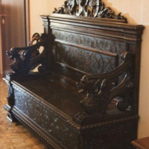 S3079 Ławka/Skrzynia + Stolik, XX w.