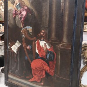 S3087 Dawid z aniołem, Duży olej na płótnie, XVII w.