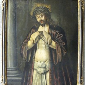 S3207 Chrystus przy kolumnie, Duży olej na drewnie, XVII/XVIII w.