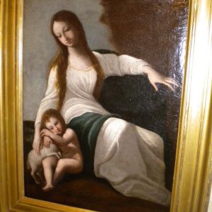 S3213 Święta Elżbieta z Janem Chrzcicielem, Olej na płótnie, XVIII w.