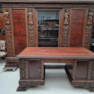 S599 Biblioteka + biurko na lwich łapach