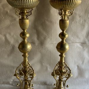 S655 2 x Donica/Podstawa lampy, XIX w.