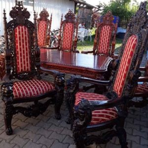 S1446 Gotycki stół + trony