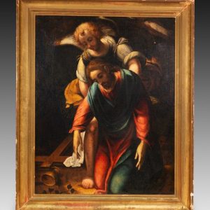 S3366 Chrystus z aniołem, Olej na płótnie, XVIII w.