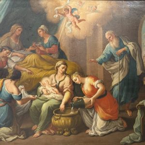 S3415 Narodzenie Najświętszej Maryi Panny, Duży olej na płótnie, XVII w.