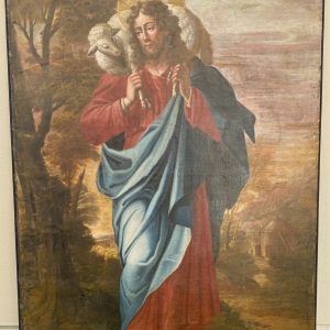 S2581 Dobry Pasterz, Duży olej na płótnie, XVIII w.