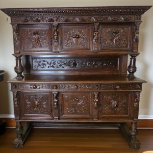 S478 Renesansowy kredens + pomocnik, XIX w.