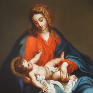 S3438 Madonna z Dzieciątkiem, Olej na płótnie, XVIII w.