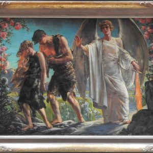 S3503 Wygnanie z raju, Olej na płótnie, XIX w.