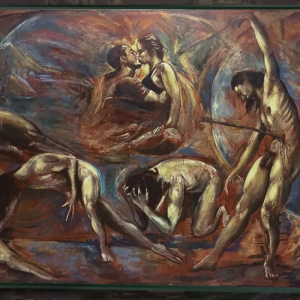 S2249 Miłość i śmierć, J. V. Ritter, Ogromny olej na płótnie