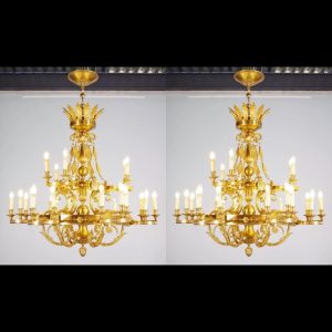 S2709 2 x Duży żyrandol, XX w.