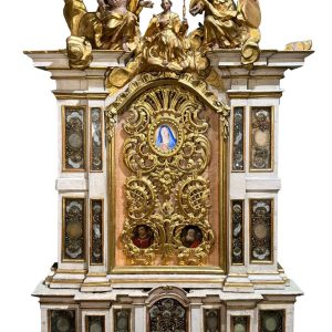 S2467 Rokokowy ołtarz i predella z relikwiarzem, XVII w.