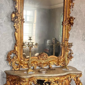 S3667 Ogromna barokowa konsola z lustrem
