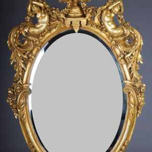 S3673 Duże rokokowe lustro z puttami