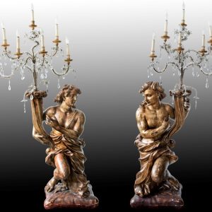 S3359 Para kandelabrów - rzeźb, XVII w.