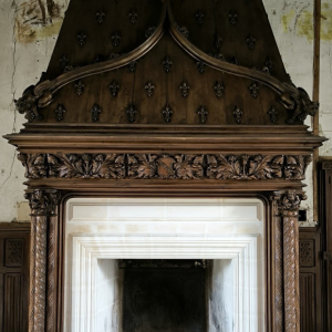 S3536 Duży gotycki kominek, XIX w.