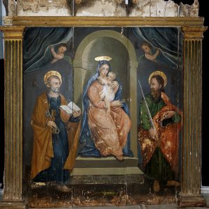 S1868 Madonna z Dzieciątkiem, Duży olej na drewnie, XV w.