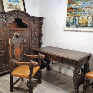 S3705 Neorenesansowy zestaw do gabinetu, XIX/XX w,