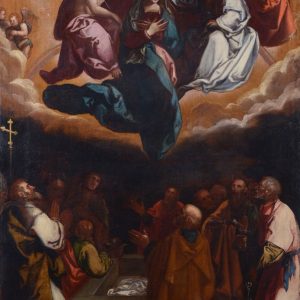 S2774 Koronacja Matki Boskiej, Duży olej na płótnie, XVII w.