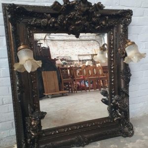 S3730 Rokokowe lustro z lampami, XX w.