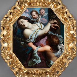 S3788 Święta Krystyna z Bolseny i anioł, Olej na płótnie, XVII w.