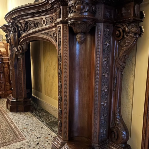 Obudowa kominka drewno neorenesans