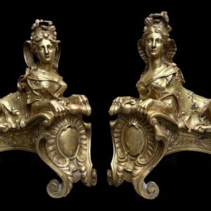 S3156 Para andironów w kształcie sfinksów, XIX w.