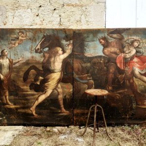 S3843 Porwanie Prozerpiny - dyptyk, Duży olej na płótnie, XVII w.