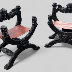 S2512 2 x Renesansowy fotel, XIX w.