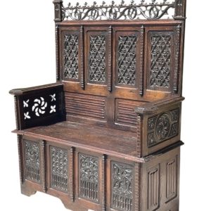 S4011 Gotycka ławka/skrzynia, XIX w.