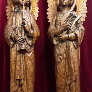 S4020 Para gotyckich aniołów-serafinów, Rzeźby, XIX w.