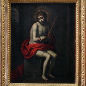S4021 Chrystus w koronie cierniowej, Olej na drewnie, XVII w.