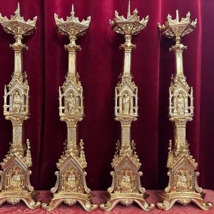 S3253 Zestaw gotyckich lichtarzy, XIX w.