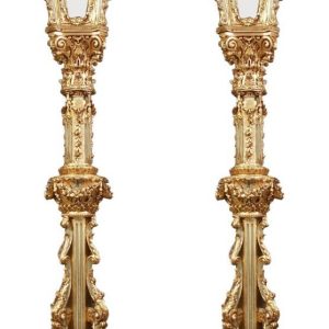 S3835 2 x Duża lampa stojąca, XIX w.