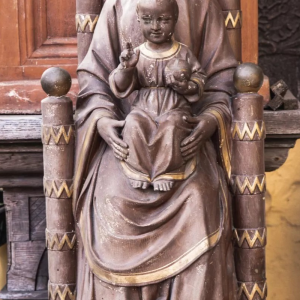 S4111 Maryja z Dzieciątkiem na tronie, Rzeźba, XX w.