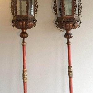 S4179 2 x Wenecka latarnia z cherubinami, XIX w.