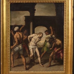 S2403 Biczowanie Chrystusa, Olej na płótnie, XVII w.