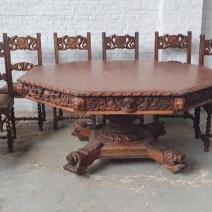 S2744 Renesansowy stół + krzesła, XX w.